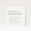 Chic Script Simplicity Wedding Save the Date Card Template - Modern Elegance with Classic Script Typeface. This is a view of the front