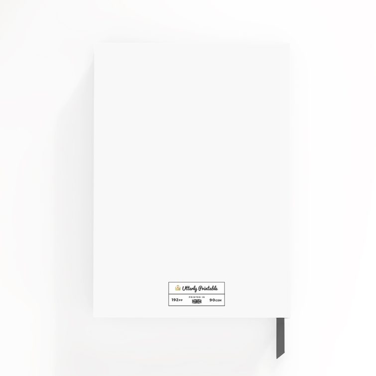 Portrait notebook design with one photo on the cover, created by Utterly Printable.