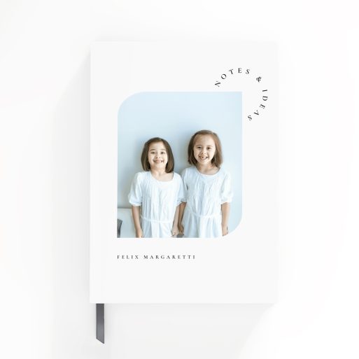 Portrait notebook design with one photo on the cover, created by Utterly Printable.