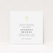 A christening invitation called "Bright Yellow Cross". It is a square (148mm x 148mm) invite in a square orientation. "Bright Yellow Cross" is available as a flat invite, with tones of white and yellow.