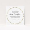 A christening invitation design named "Thin Yellow Wreath". It is a square (148mm x 148mm) invite in a square orientation. "Thin Yellow Wreath" is available as a flat invite, with tones of white and yellow.