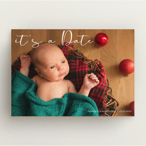 Christening Invite Design - "Koh Tao" A christening invite template titled "Koh Tao". It is an A5 invite in a landscape orientation. It is a photographic christening invite with room for 1 photo. "Koh Tao" is available as a flat invite, with mainly white colouring.