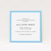 A christening invite design called "Modern Thick Border". It is a square (148mm x 148mm) invite in a square orientation. "Modern Thick Border" is available as a flat invite, with tones of blue and white.