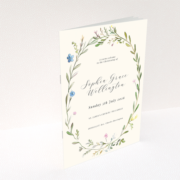 Christening order of service program back cover design with no photos for the design Portrait