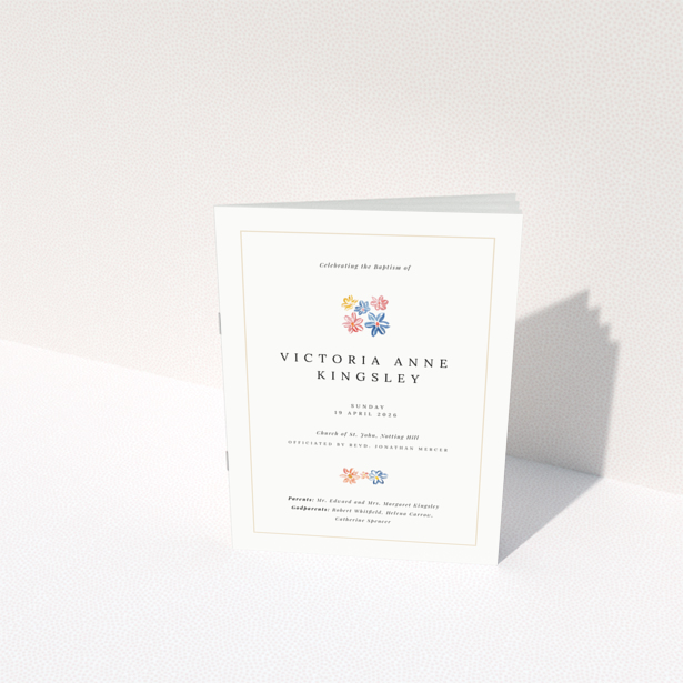 Christening order of service program back page design Portrait by Utterly Printable