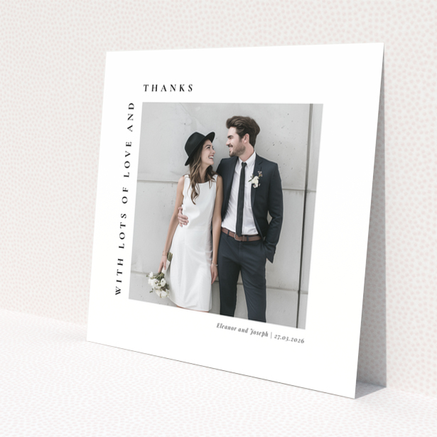 Wedding thank you card with one photo and personalised text