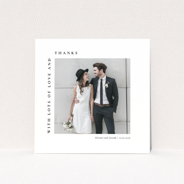 Wedding thank you card with one photo and personalised text