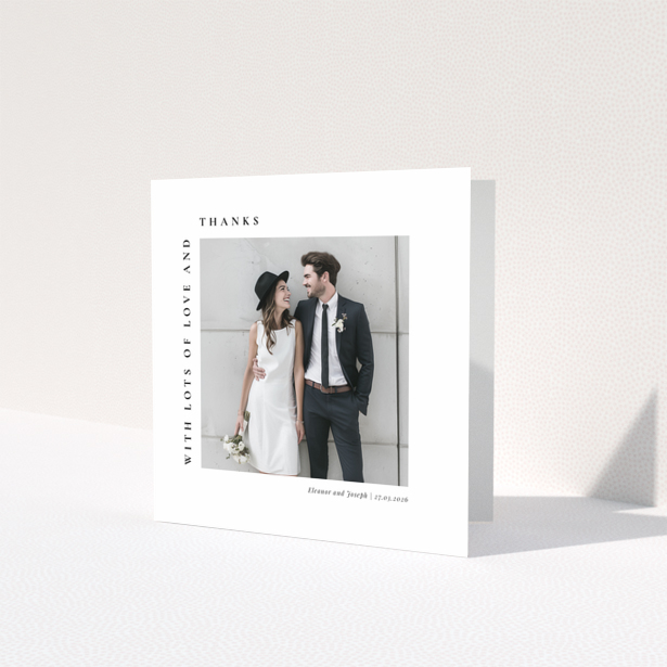 Wedding thank you card with one photo and personalised text