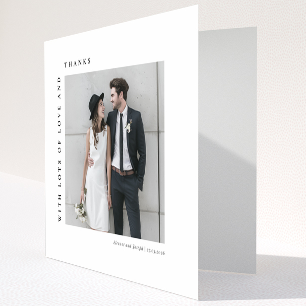 Wedding thank you card with one photo and personalised text