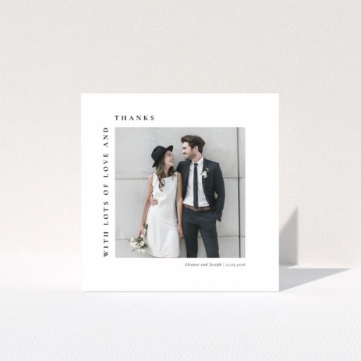 Wedding thank you card with one photo and personalised text