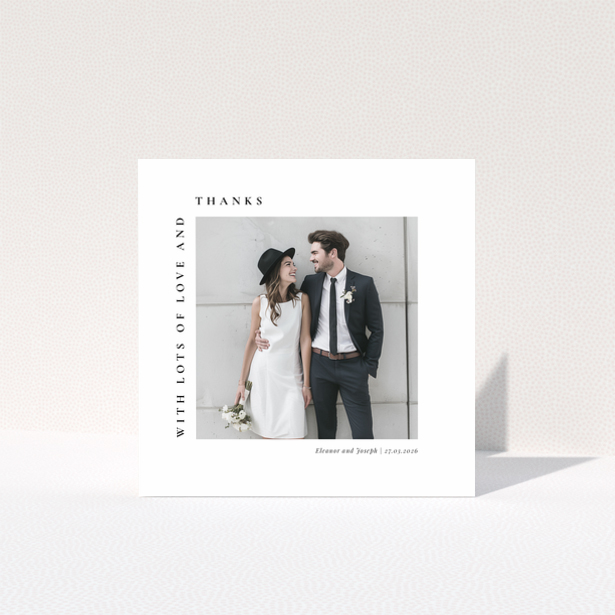 Wedding thank you card with one photo and personalised text
