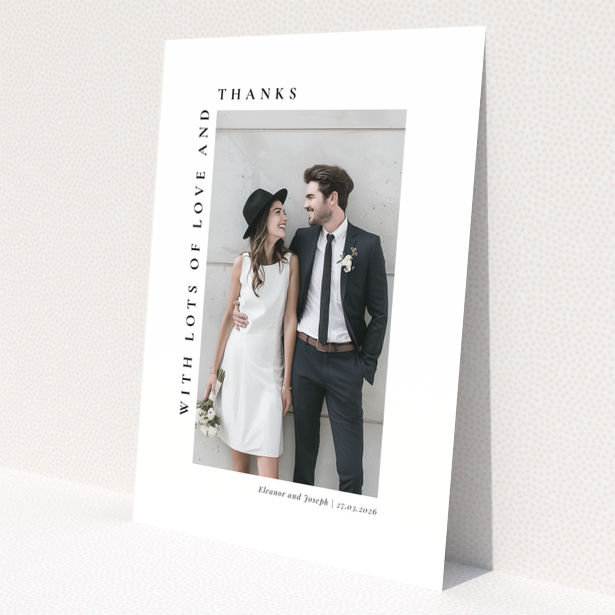 Wedding thank you card with one photo and personalised text