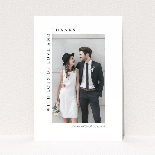 Wedding thank you card with one photo and personalised text
