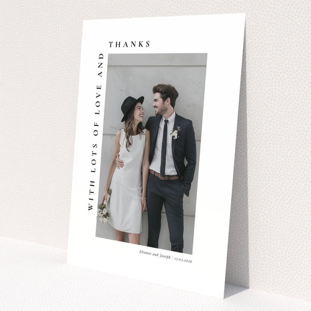 Wedding thank you card with one photo and personalised text