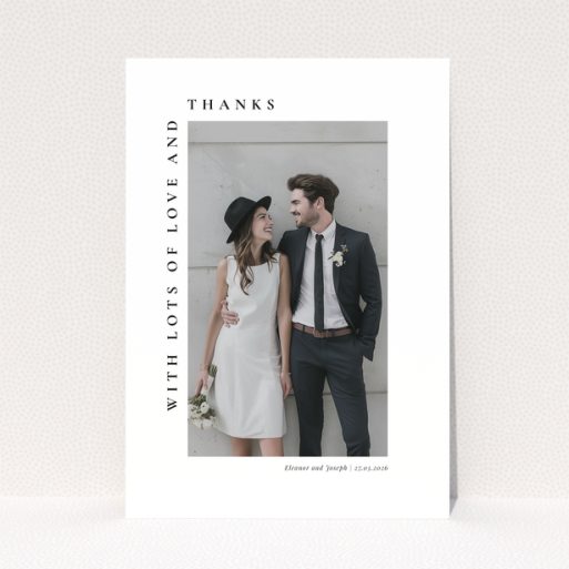 Wedding thank you card with one photo and personalised text