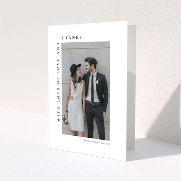 Wedding thank you card with one photo and personalised text