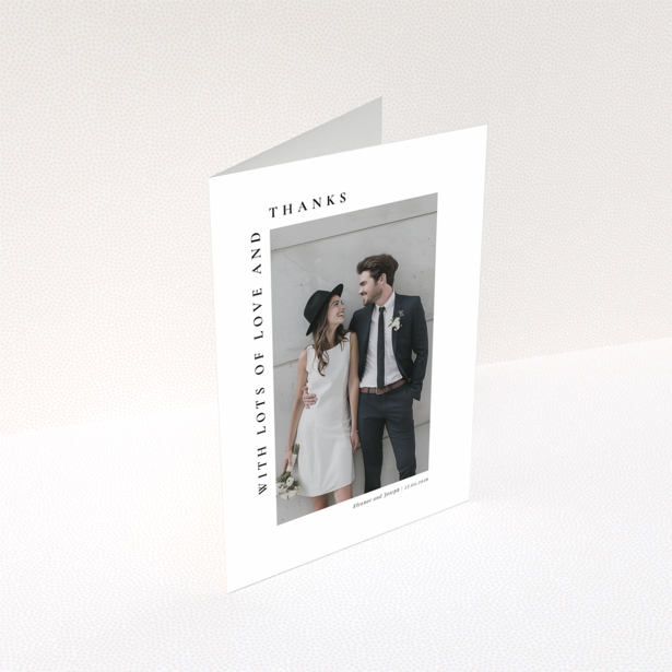 Wedding thank you card with one photo and personalised text