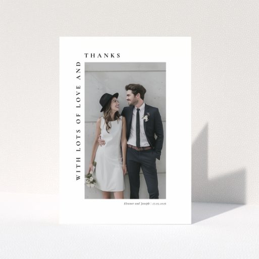 Wedding thank you card with one photo and personalised text