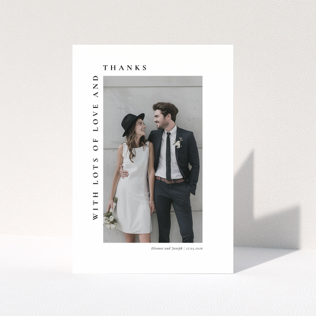 Wedding thank you card with one photo and personalised text