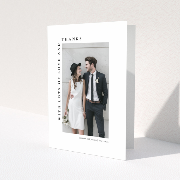 Wedding thank you card with one photo and personalised text