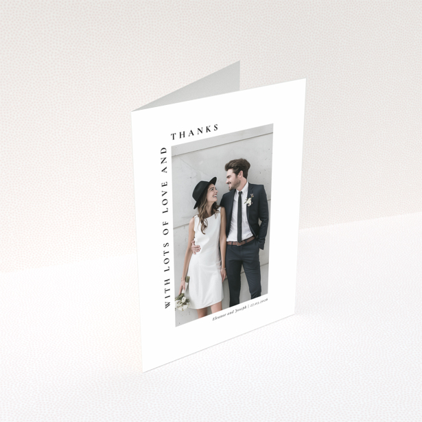 Wedding thank you card with one photo and personalised text