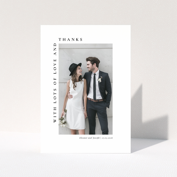 Wedding thank you card with one photo and personalised text