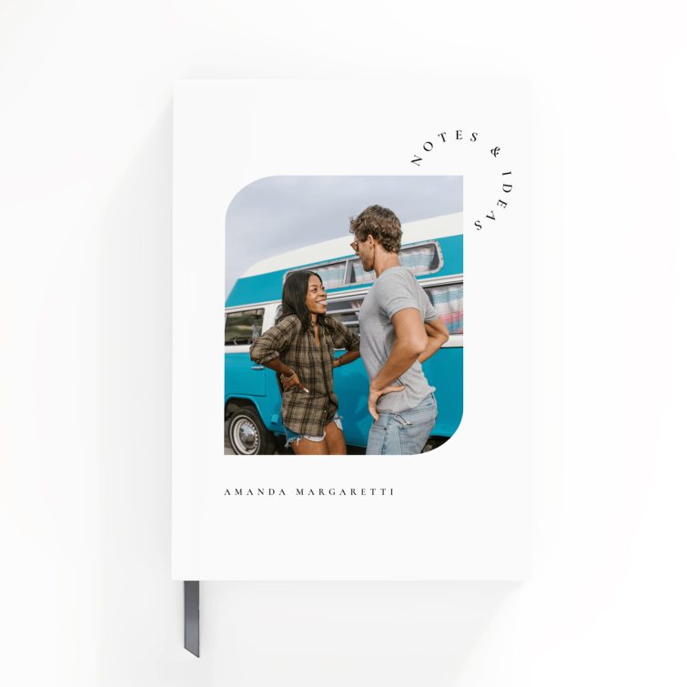 Portrait notebook design with one photo on the front cover by Utterly Printable