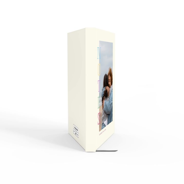 Colourful personalised portrait notebooks with one photo on the cover design by Utterly Printable.