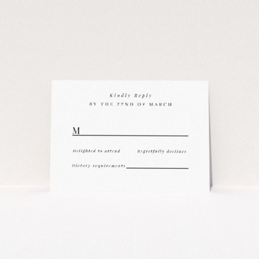 Coordinates RSVP Cards - Unique Wedding Response Cards. This is a view of the front