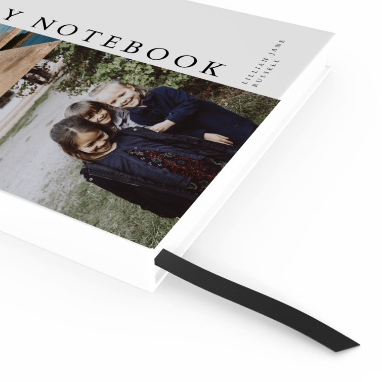 Family notebook design with two photos on the cover, by Utterly Printable.