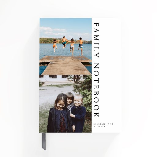 Family notebook design with two photos on the cover, by Utterly Printable.