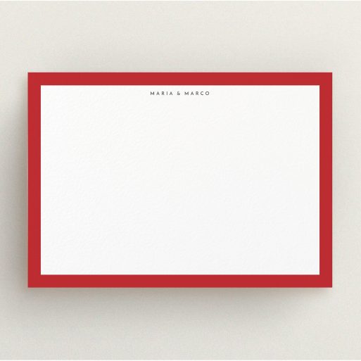 Correspondence Card Design (Couples) - "Big red" A couples correspondence card design named "Big red". It is an A5 card in a landscape orientation. "Big red" is available as a flat card, with tones of red and white.