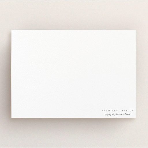 Correspondence Card Design (Couples) - "Down in the corner" A couples correspondence card design named "Down in the corner". It is an A5 card in a landscape orientation. "Down in the corner" is available as a flat card, with mainly white colouring.