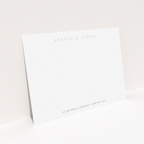 A couples correspondence card called "Name in lights". It is an A5 card in a landscape orientation. "Name in lights" is available as a flat card, with mainly white colouring.