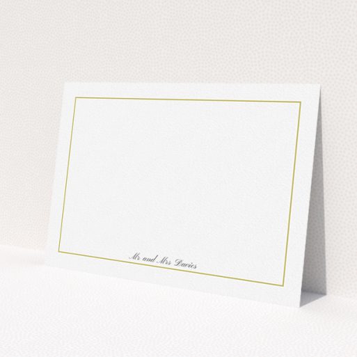 A couples correspondence card called 'Simple gold'. It is an A5 card in a landscape orientation. 'Simple gold' is available as a flat card, with tones of white and gold.