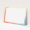A couples custom writing stationery design titled "Abstract Pastel". It is an A5 card in a landscape orientation. "Abstract Pastel" is available as a flat card, with tones of orange, red and yellow.