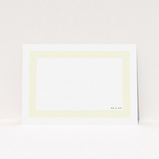 A couples custom writing stationery template titled "Big cream". It is an A5 card in a landscape orientation. "Big cream" is available as a flat card, with mainly cream colouring.