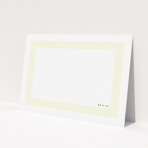 A couples custom writing stationery template titled 'Big cream'. It is an A5 card in a landscape orientation. 'Big cream' is available as a flat card, with mainly cream colouring.
