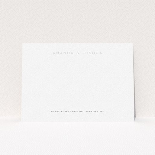 A couples custom writing stationery named "Name in lights". It is an A6 card in a landscape orientation. "Name in lights" is available as a flat card, with mainly white colouring.