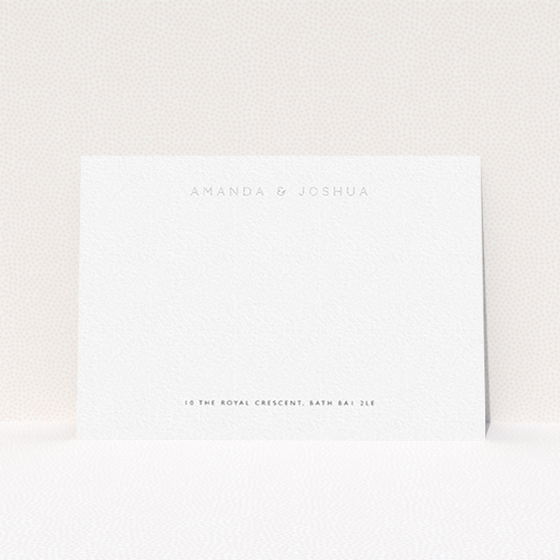 A couples custom writing stationery named "Name in lights". It is an A6 card in a landscape orientation. "Name in lights" is available as a flat card, with mainly white colouring.