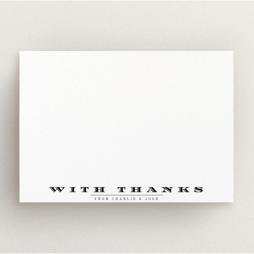 Custom Writing Stationery Design (Couples) - "Overwritten" A couples custom writing stationery design titled "Overwritten". It is an A5 card in a landscape orientation. "Overwritten" is available as a flat card, with mainly white colouring.