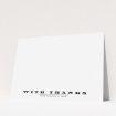 A couples custom writing stationery design titled "Overwritten". It is an A5 card in a landscape orientation. "Overwritten" is available as a flat card, with mainly white colouring.