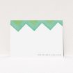 A couples custom writing stationery design named "Vibrant Peaks". It is an A5 card in a landscape orientation. "Vibrant Peaks" is available as a flat card, with tones of green and white.