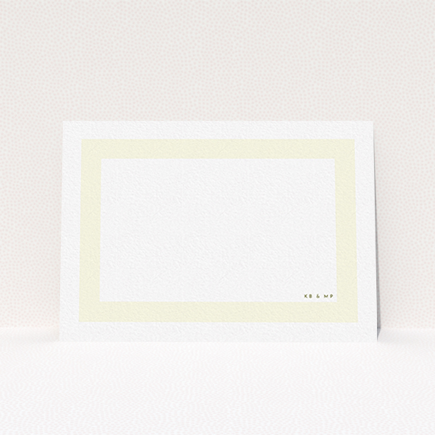 A couples personalised note card design called "Big cream". It is an A6 card in a landscape orientation. "Big cream" is available as a flat card, with mainly cream colouring.