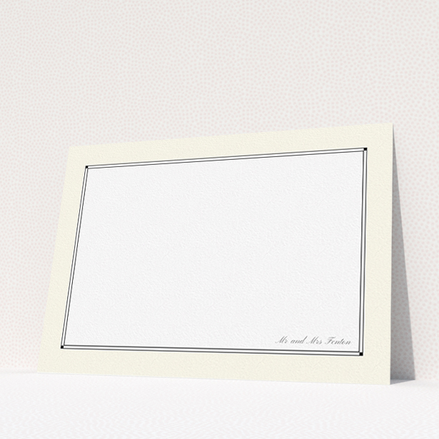 A couples personalised note card named "Deco cream ". It is an A5 card in a landscape orientation. "Deco cream " is available as a flat card, with mainly cream colouring.