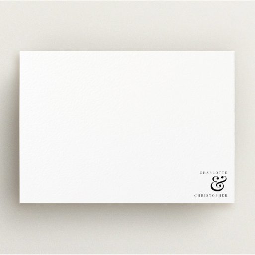 Personalised Note Card Design (Couples) - "Nothing between us" A couples personalised note card design titled "Nothing between us". It is an A5 card in a landscape orientation. "Nothing between us" is available as a flat card, with mainly white colouring.