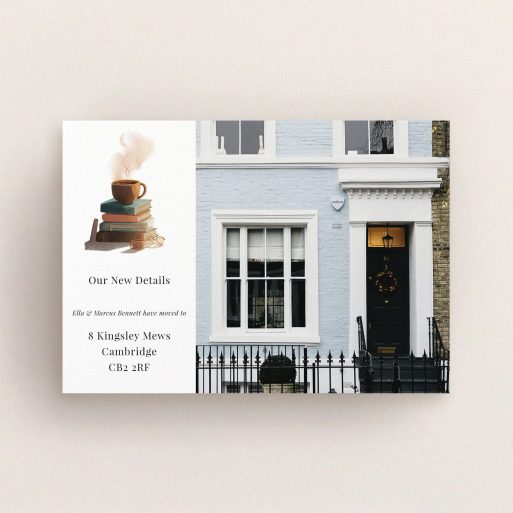 Personalised Address Card Change of address card design with one image of a house exterior.