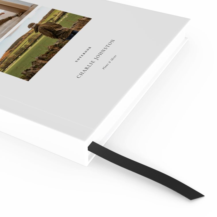 Personalised notebook design with two photos on the cover, by Utterly Printable.