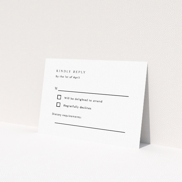 Modern Criss Cross RSVP Card - Wedding Stationery by Utterly Printable. This is a view of the back