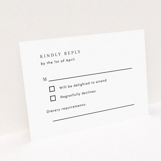 Modern Criss Cross RSVP Card - Wedding Stationery by Utterly Printable. This is a view of the back